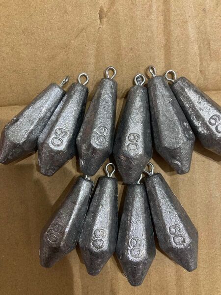 60g 約16号 オモリ 釣り 錘 魚釣り 60g10個入り