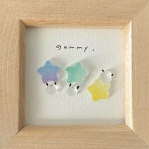 シマエナガ 星のグミ。シーグラスアート