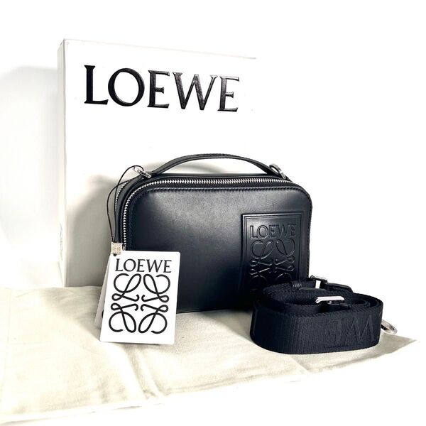 【価格相談可能】新品 LOEWE ロエベ カメラ クロスボディバッグ ミニ アナグラム ショルダーバッグ ブラック サテンカーフ