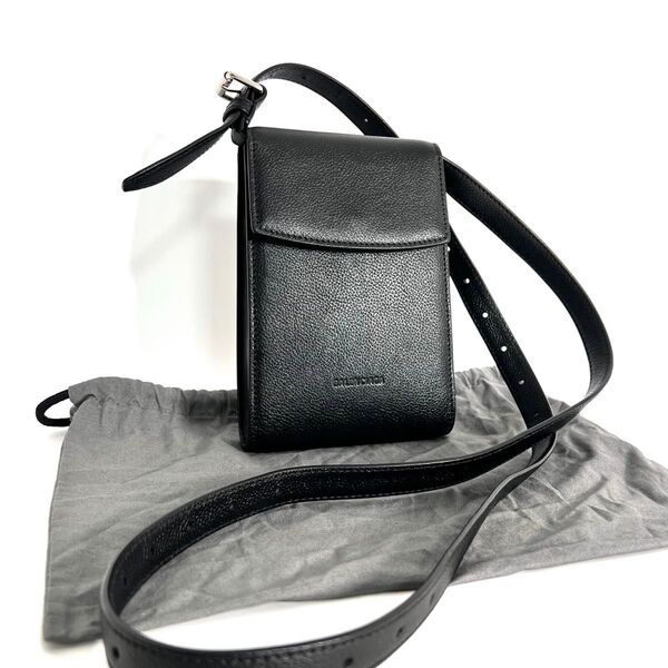 【価格相談可能】美品 BALENCIAGA バレンシアガ ゴースト フォンホルダー ショルダーバッグ ブラック レザー