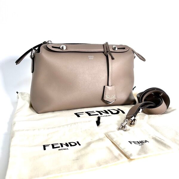 【価格相談可能】ほぼ未使用 FENDI フェンディ バイザウェイ ミディアム ショルダーバッグ 2way ハンドバッグ グレージュ