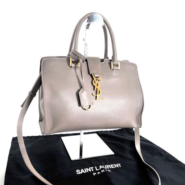 【価格相談可能】美品 SAINT LAURENT サンローラン ベイビーカバス ハンドバッグ ショルダーバッグ 2way グレー