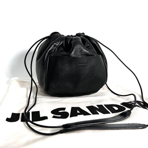 【価格相談可能】極美品 ジルサンダー ドローストリング ショルダーバッグ リバーシブル レザー