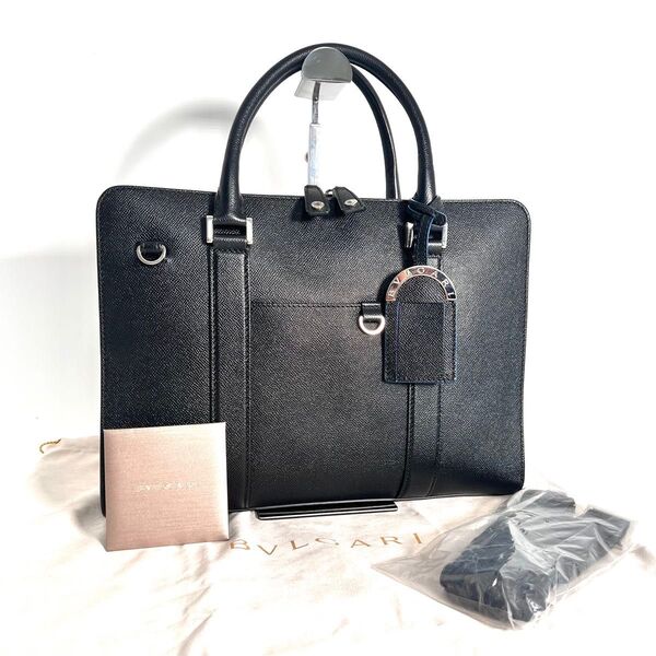 【価格相談可能】美品 BVLGARI ブルガリ ビジネスバッグ サフィアーノ ブラック 2way ショルダーバッグ ブリーフケース