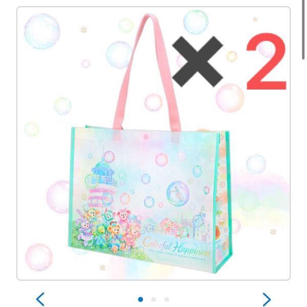 ディズニーシー ダッフィー &フレンズ カラフルハピネス 20周年 ショッピングバッグ