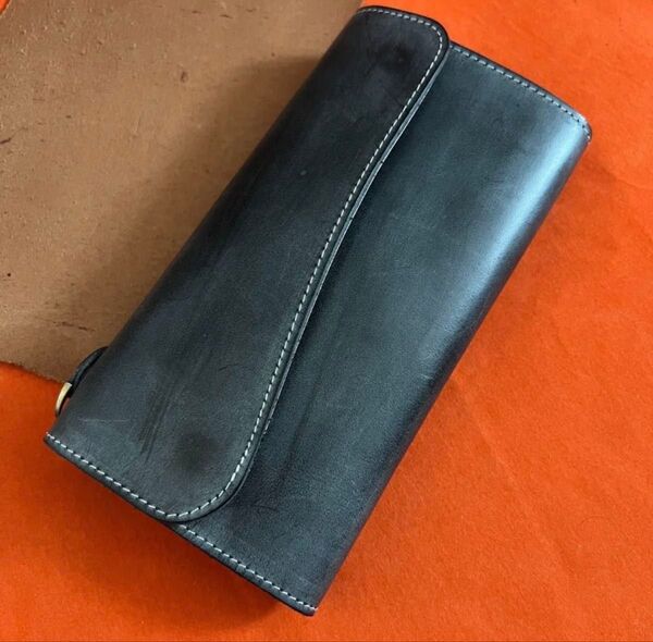 新作品 黒 ブラック 長財布 本革 ブライドルレザー メンズ ヌメ革 ロングウォレット レザー 牛革
