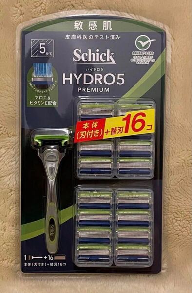 Schick 5枚刃 ハイドロ5 プレミアム 敏感肌用 本体+替刃16P