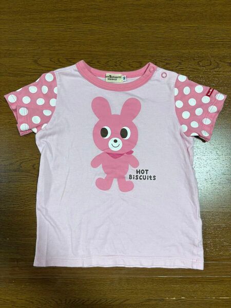 ミキハウス ホットビスケッツ Tシャツ 90 ピンク ウサギ