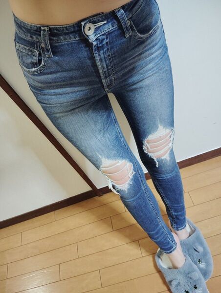 ジェイダ ダメージスキニーデニムパンツ