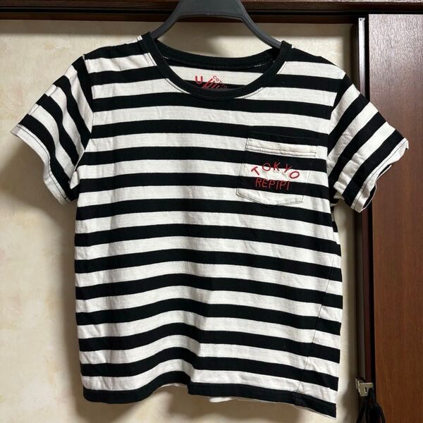 レピピアルマリオ 半袖Tシャツ 140cm Tシャツ 半袖 ボーダー 黒 トップス 半袖Tシャツ