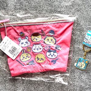 Chiikawa and friends 刺繍ポーチ face 『東京スカイツリー』ダイカットキーホルダー 2点セットちいかわ