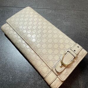 GUCCI 長財布 マイクロ グッチ シマ フラップウォレット GG柄 折り財布