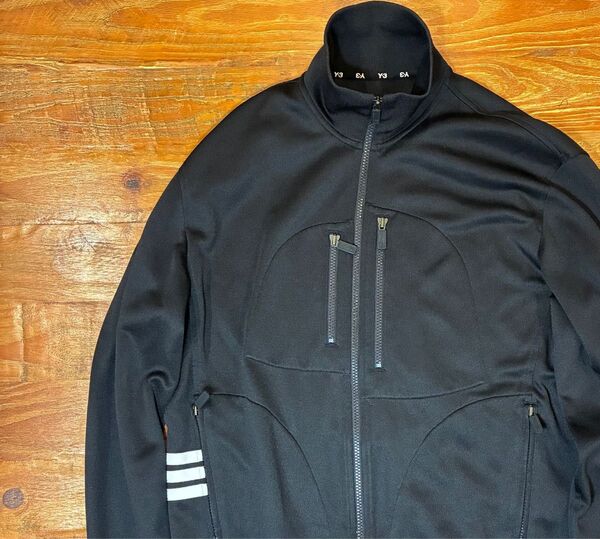 Y-3 ワイスリー トラックジャケット ヨウジヤマモト アディダス ダブルジップ ジャージ スリーストライプ アシメ ブラック L
