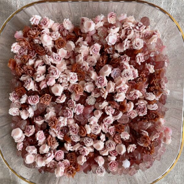 DIYJOJOそにえるちゃん楽楽ちゃんシゲツちゃんハンドメイドリース薔薇柔らかい薔薇ソフトバラ細石ローズクォーツ B