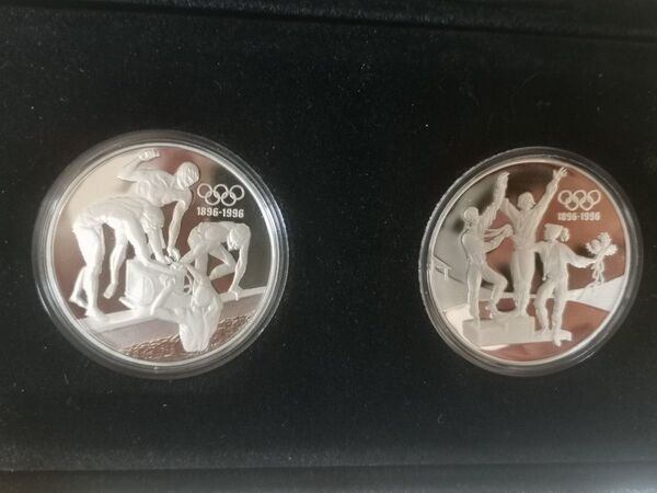 オーストラリア オリンピック100周年記念銀貨 1896-1996 銀製 silver SV925 20ドル銀貨 2枚セット