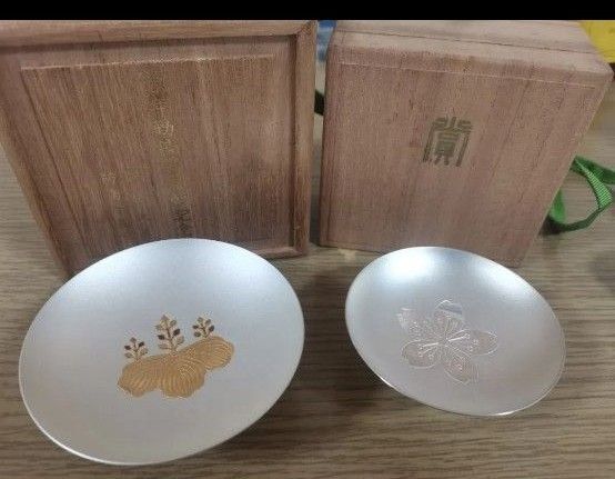 純銀 銀杯 銀盃 SILVER 純銀盃 刻印有 2個 合計110g 造幣局製 木箱入り