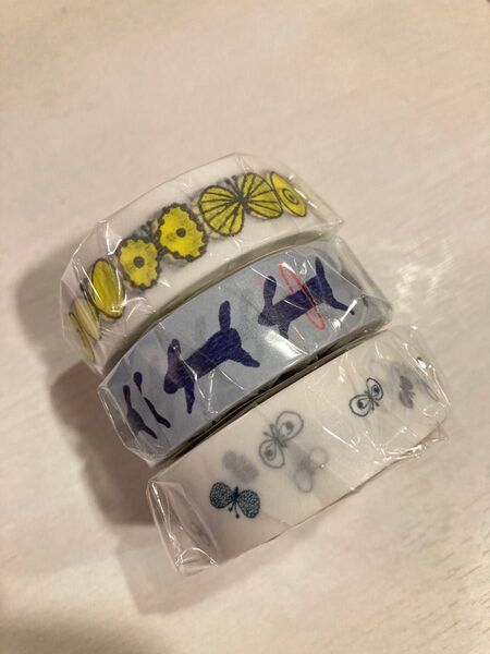新品 未使用 ミナペルホネン マスキングテープ 3本セット 文具 北欧 ちょうちょ 皆川明 mt マステ