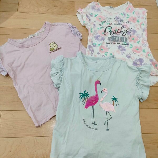 Tシャツ トップス 半袖 キッズ シャツ 130 GU すみっコぐらし 女の子 夏 春 3枚 綿 コットン