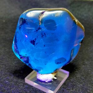【大きめ:39g】ブルーアンバー タンブル インドネシアスマトラ 琥珀 天然石