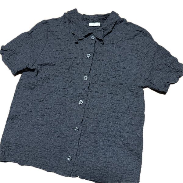 GU コンパクトTシャツ シワ加工 半袖シャツ