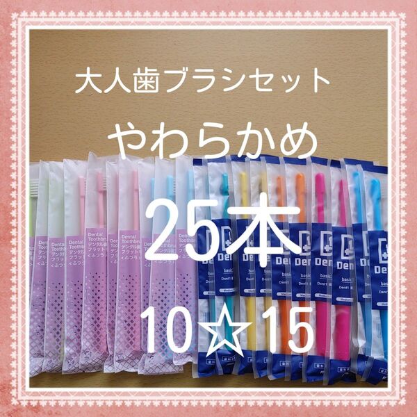 【266】歯科専売 やわらかめ歯ブラシ 25本