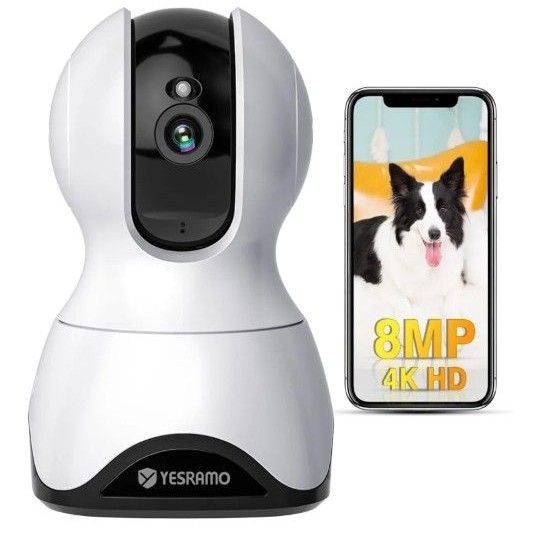 見守りカメラ ペットカメラ 4K画質 ワイヤレス ベビーモニター ペット 高画質 防犯カメラ WiFi