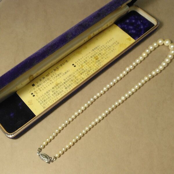SILVER 刻印 シェル・パール(貝パール) 4.3~8.8mm ネックレス、44cm