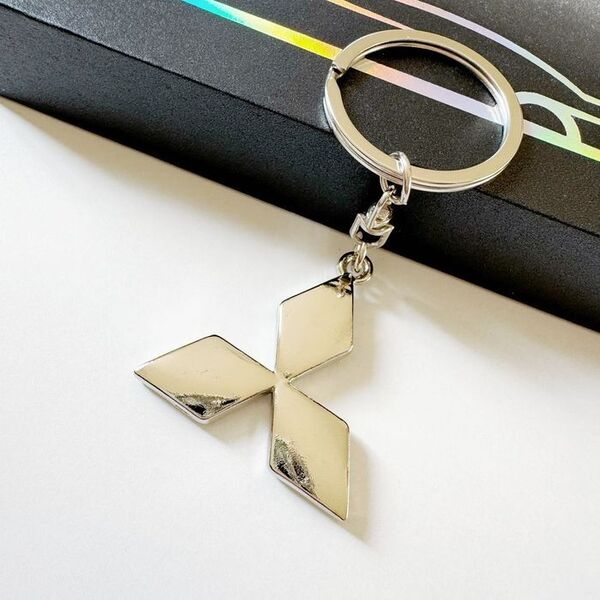 三菱(MITSUBISHI)キーホルダー おしゃれ 金属 3D1