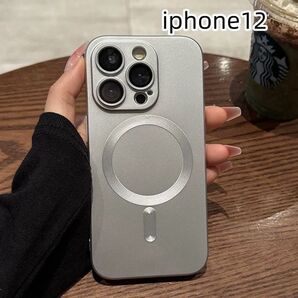iphone12ケース カーバー スタンド付き 透明 軽量耐衝撃 シルバー