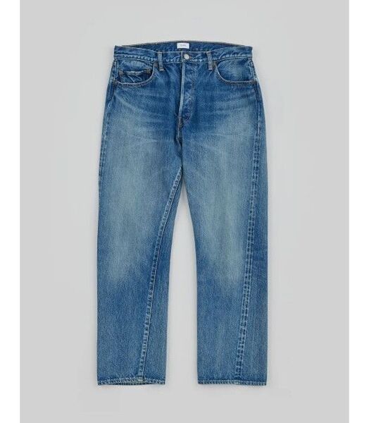CIOTA New Straight 5 Pocket Pants ミディアムダークブルー ダメージ デニム ストレート