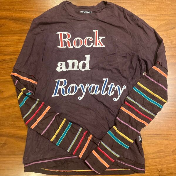 VERSACE Rock and Royalty 長袖Tシャツ 古着 お兄系 Y2k ギャル ヴェルサーチ 00s ロンT