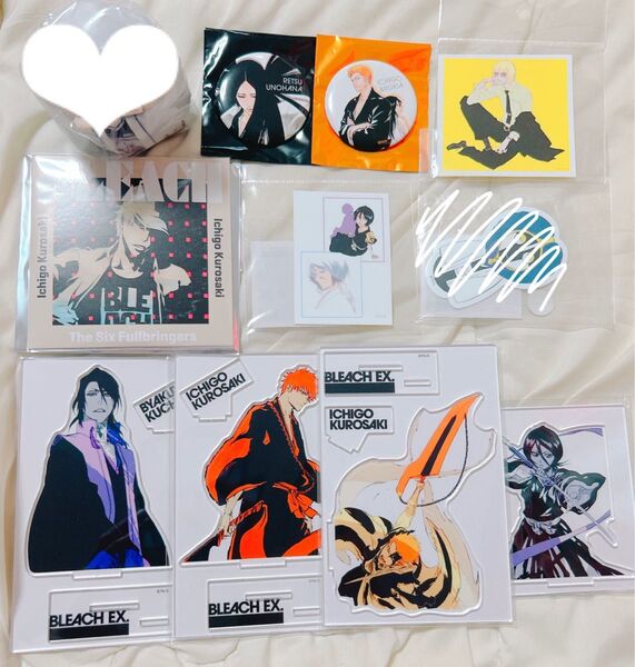 ブリーチ BLEACH EX. 20周年記念原画展 グッズ アクスタ ステッカー 缶バッジ レコード コースター まとめ売り