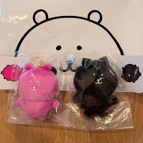 新品未開封 ナガノキャラクターズ カラーなナガノのくま マスコット チャコール ショッキングピンク