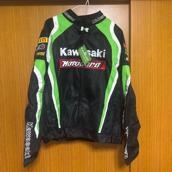 カワサキ バイクジャケット 夏用 メッシュ 背中パット入り 未使用品