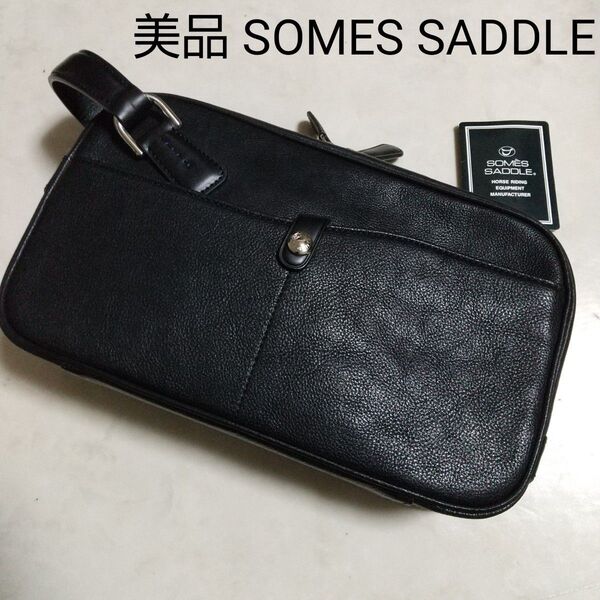 美品 SOMES SADDLE ソメスサドル 手持ち付き クラッチバッグ セカンドバッグ レザー