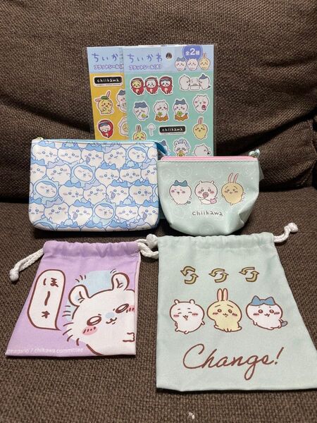ちいかわ ハチワレ ポーチ 巾着 オマケ付き