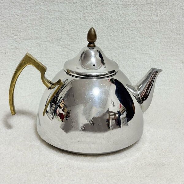 STEEL ティーポット コーヒーポット シルバー 手取真鍮製 容量500ml