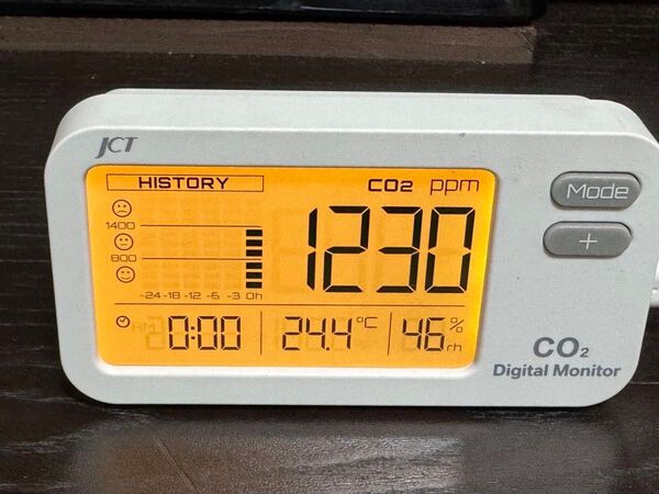 JCT CO2デジタルモニター 測定 デジタル二酸化炭素温度計 光学式
