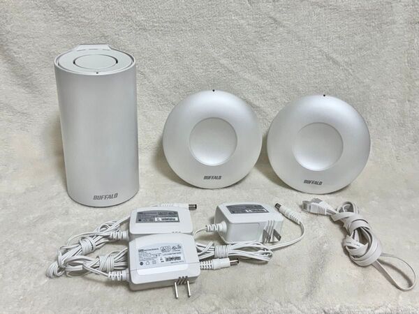 BUFFALO 無線LANルーター 中継機2台 ACアダプター2個 LANケーブルセット