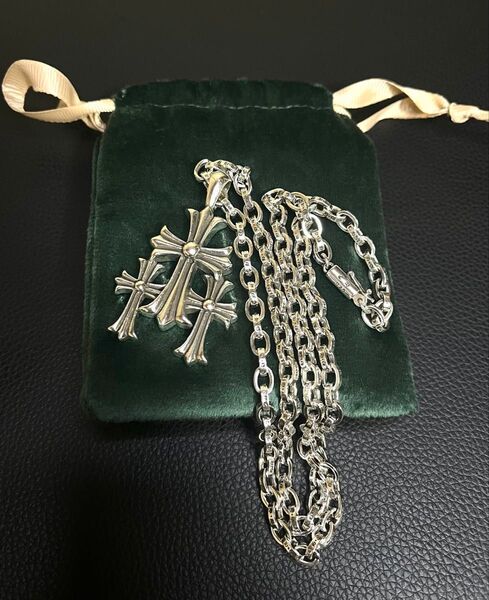 ☆新品☆数ある限り☆ トリプルクロス ペーパーチェーン ネックレス シルバー925 silver925 刻印