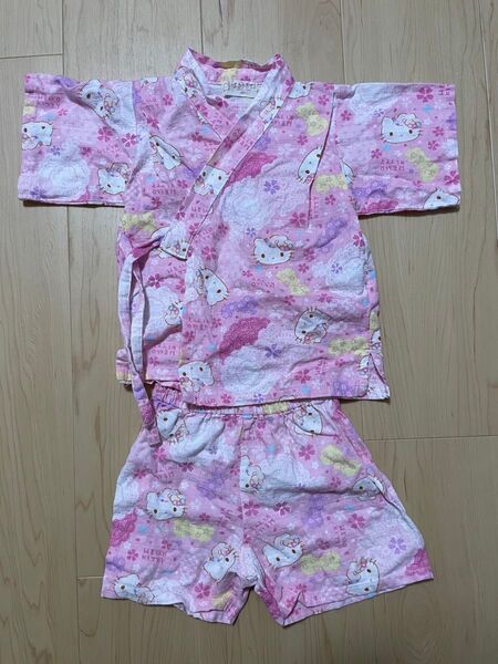 サンリオ ハローキティ 甚平 90cm ピンク 女の子 浴衣 お祭り