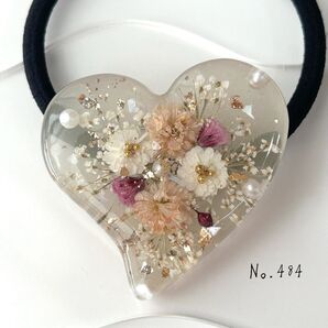 No.484 ハンドメイド ドライフラワー レジン ヘアゴム