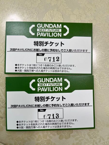 大阪万博 ガンダムパビリオンの入場チケット2枚セット