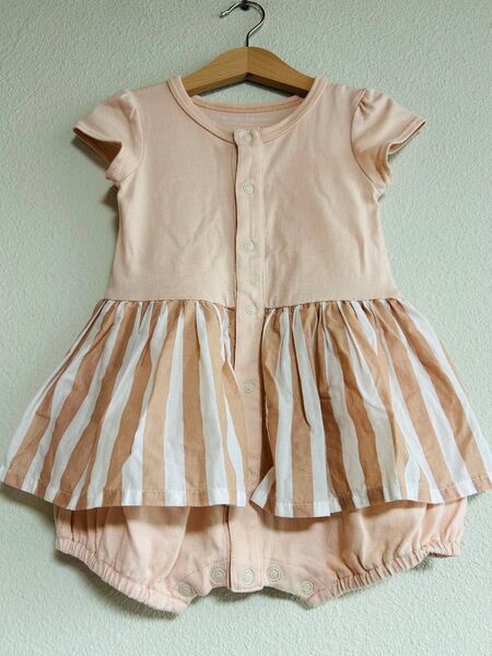 ベビー服 ロンパース ピンク ストライプ 80cm