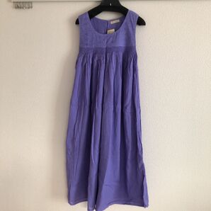 新品☆Amina アミナ インド綿 ラベンダー色 ロングワンピース