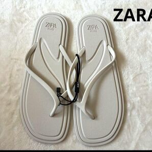 ZARA ラバーフィニッシュフラットサンダル新品未使用