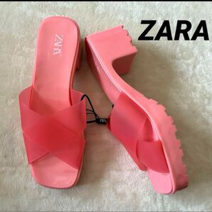 ZARA サンダルピンク新品未使用