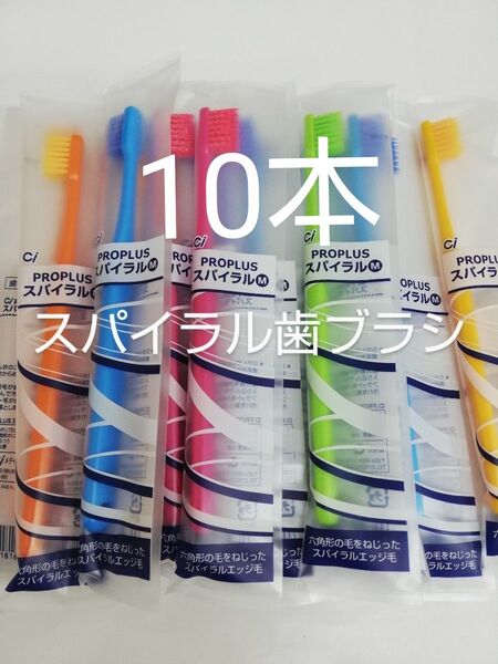 10本 歯科医院用 Ciプロプラススパイラル歯ブラシ日本製ふつう