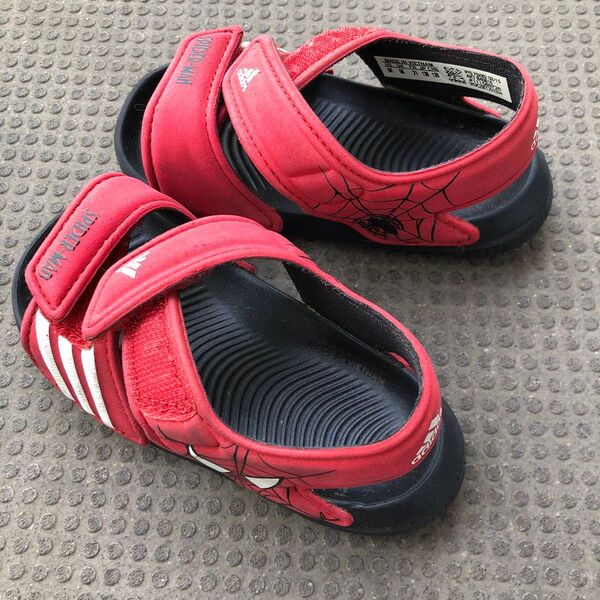 adidas スパイダーマン サンダル 13cm レッド
