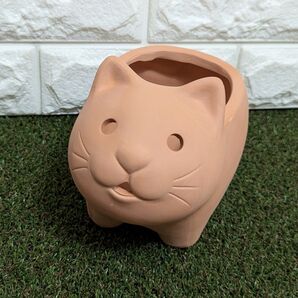 【ねこ:L】 テラコッタ アニマルポットプランター多肉植物プラ鉢プレステラ
